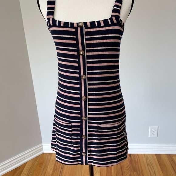 Olivaceous size medium mini rib knit dress striped sundress tank festival NWT - Picture 12 of 12